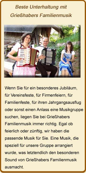 Zur Seite von Grie&szlig;habers Familienmusik